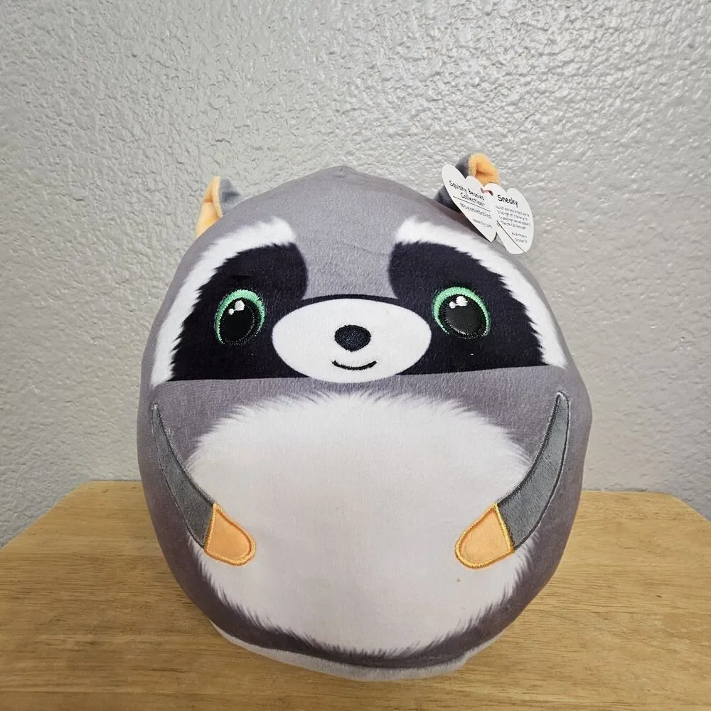 Ty Squishy Beanies “Sneaky” Raccoon Plush Stuffed Animal With Tags 8”
